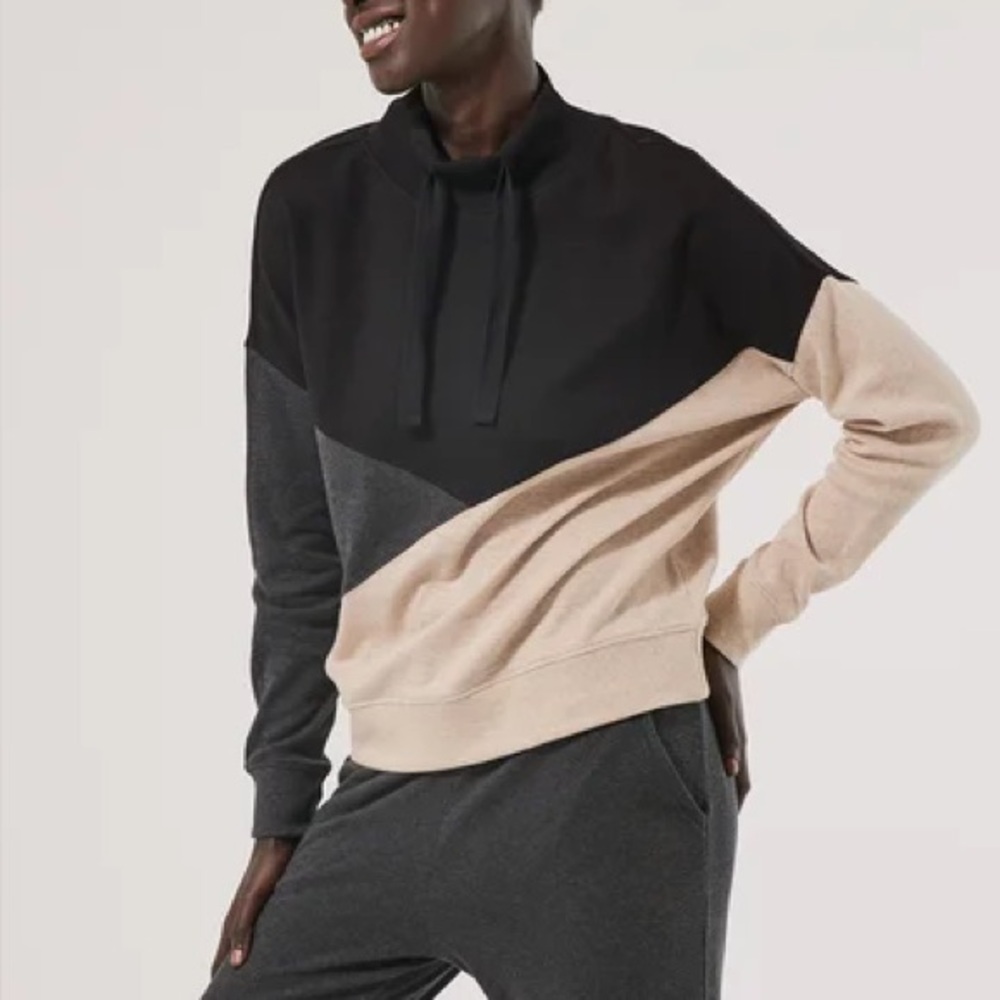 Pact airplane color block pullover sweatshirt